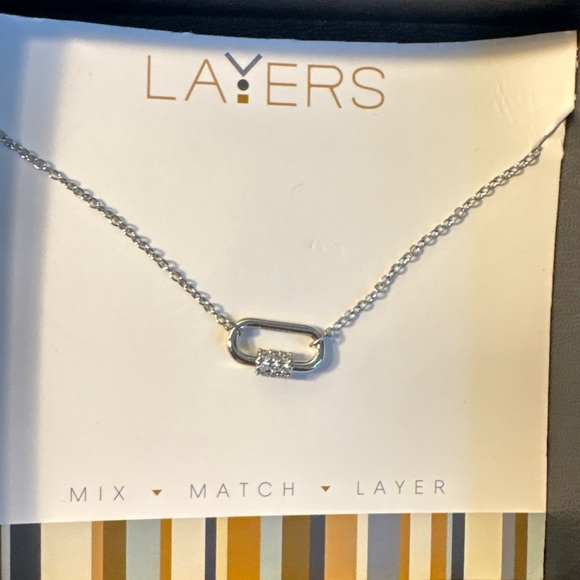Layers Jewelry - Silver Carabiner necklace